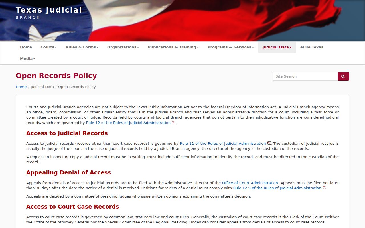 Dickens County court records open records policy