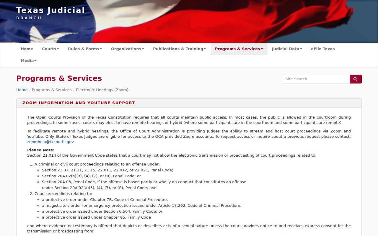 Texas electronic hearing guidance for Dickens County court dates