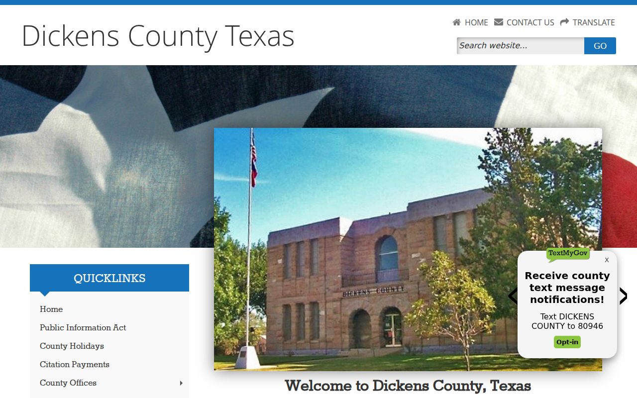 Dickens County court docket official county search route