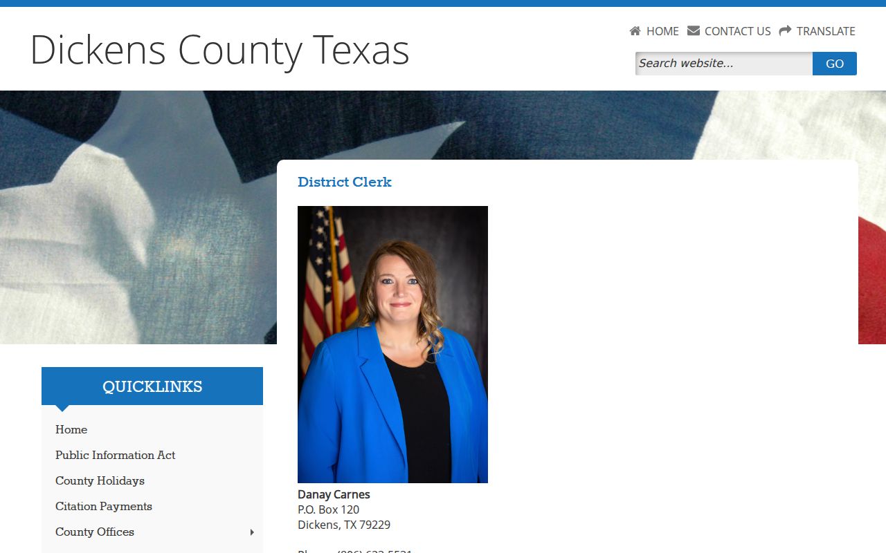 Dickens County court docket District Clerk access route