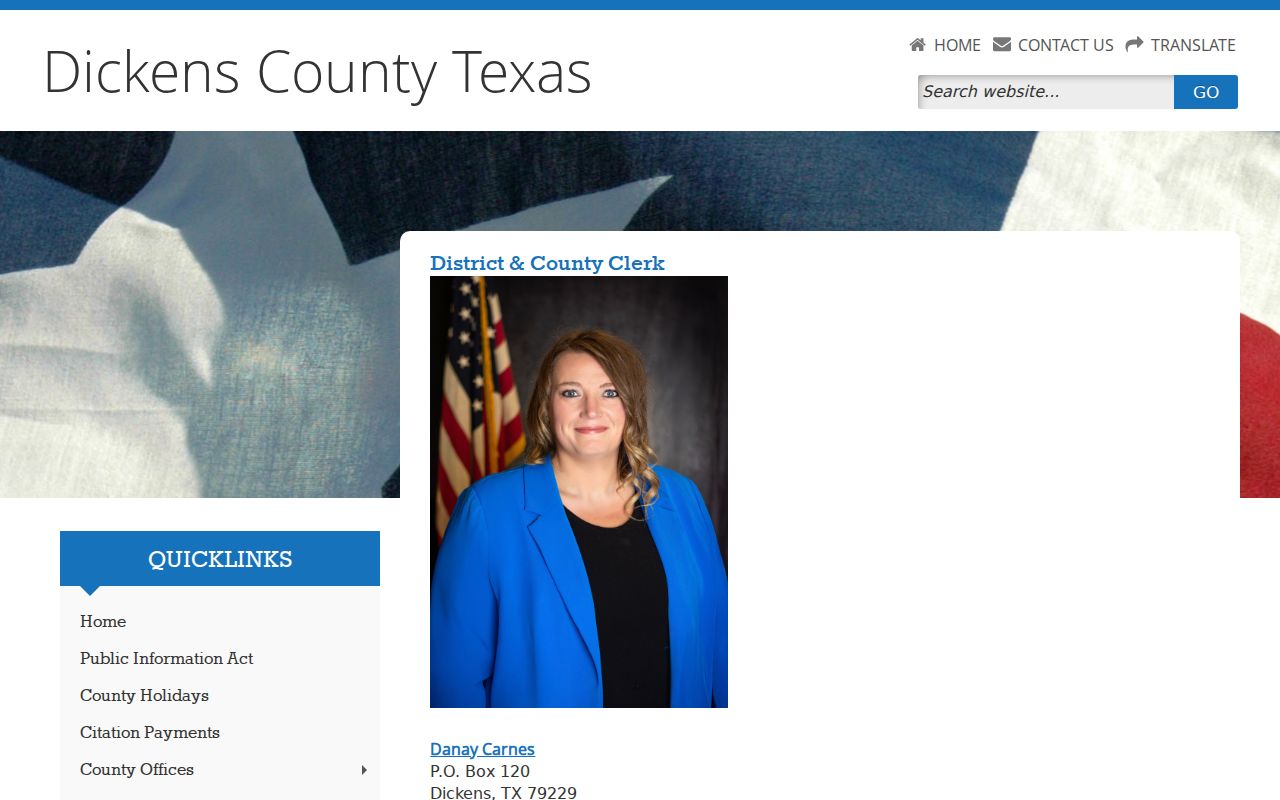 Dickens County court docket clerk records office